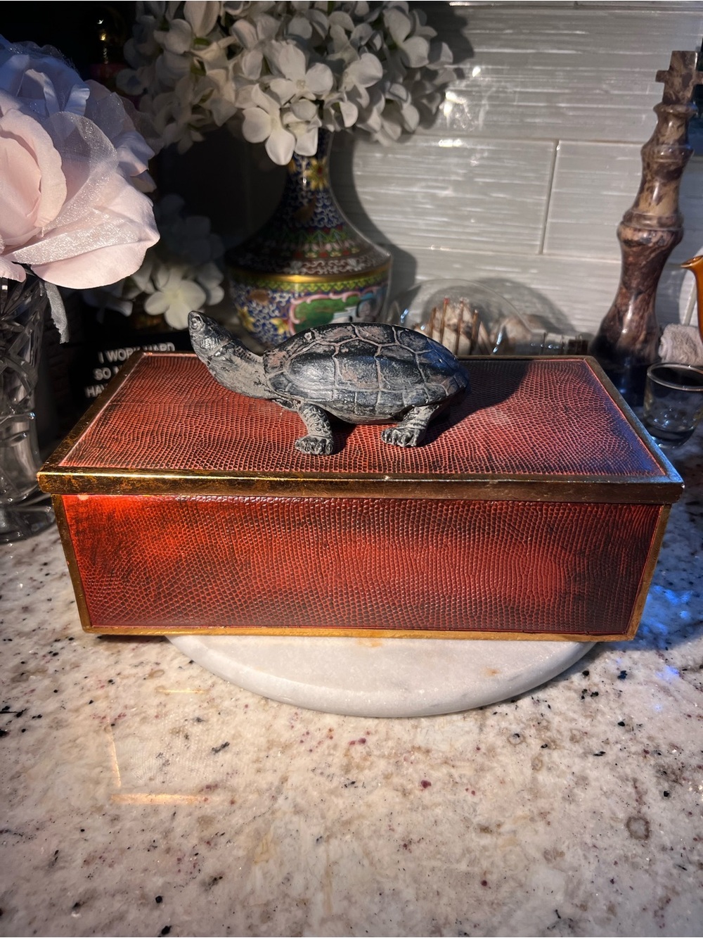 Decorative Tortoise Jewelry Box Original MSRP $178 READ BELOW